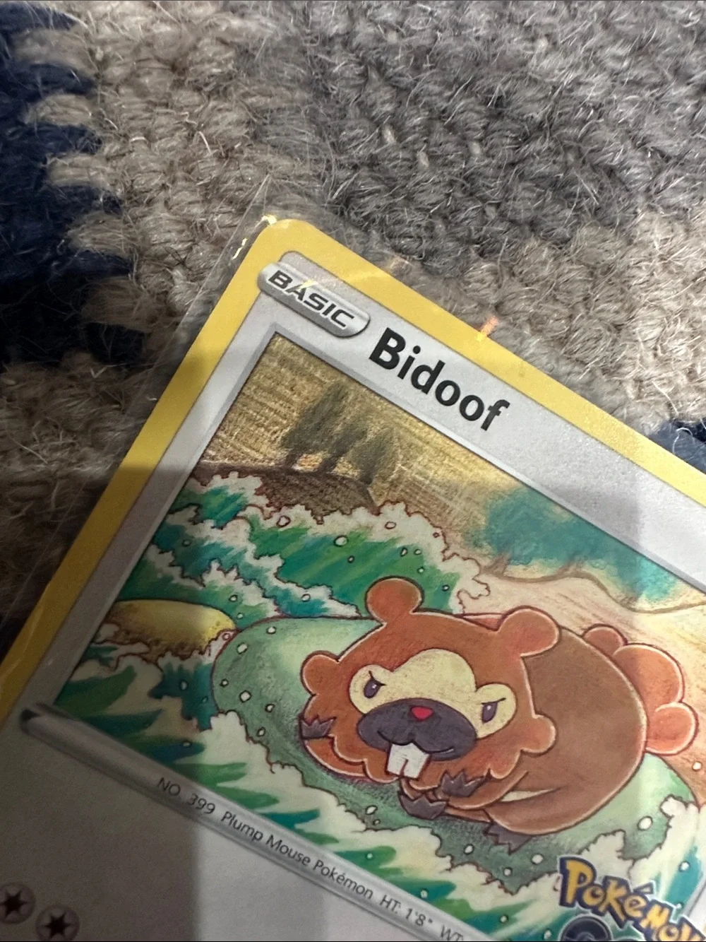 Pokemon Bidoof Card - Yellow Border, Brown Art